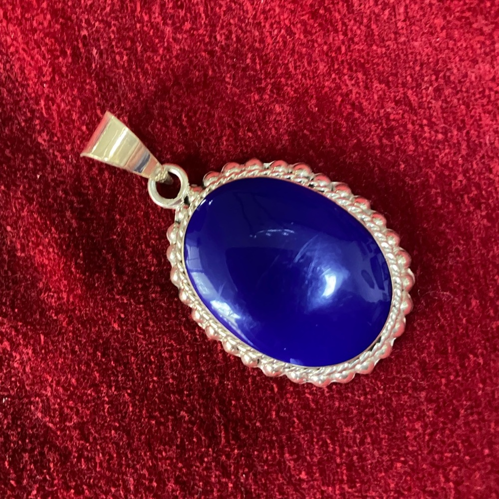 Lapis Lazuli gemstone from Mexico Silver is sterling and 925 marked on back